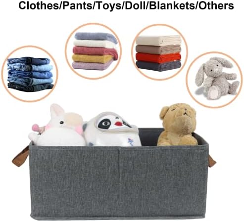 Fordonral Pack of 3 Large Capacity Storage Bins Closet Organizer System, Sturdy Foldable Storage Boxes for Organizing Clothing, Sheets, Toys, Books - Shelf Organizer Shelves Basket Storage Bin - Image 2