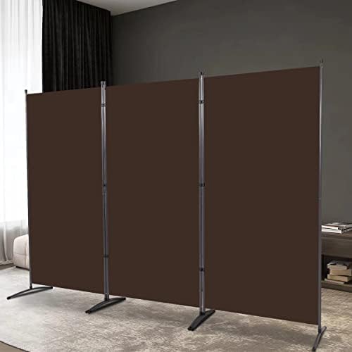 3 Panel Folding Room Divider, Sturdy Frame Freestanding Wall Divider by YASRKML