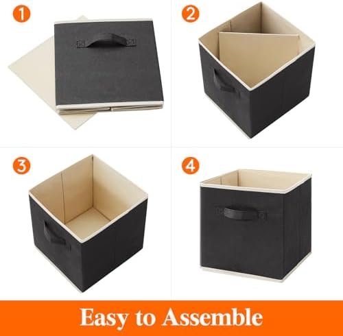 Lifewit Storage Cubes, 11 Inch Organizer Bins, 18L Black, 16 Packs - Image 4