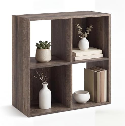 Signature Design by Ashley 4 Cube Organizer Small Bookshelf Bookcase, Brown by Unknown