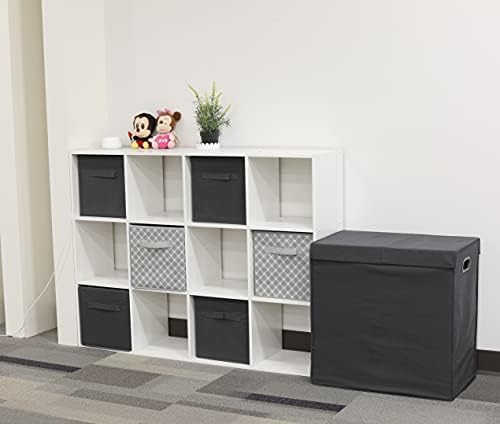 Simple Houseware 11-Inch Foldable Cube Storage Bins, Geometric Gray, 6-Pack - Image 7