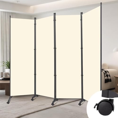 Folding Room Divider W/Wheels,Heavy Duty Base Privacy Screen Separator by YASRKML