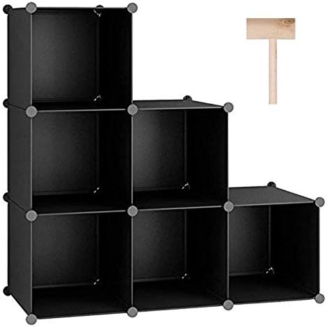 C&AHOME 6-Cube Storage Organizer Cube Shelf Closet Storage Bookcase, Black by CAHOME