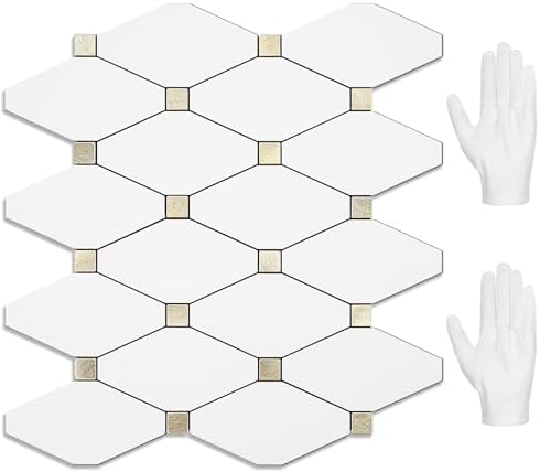 STICKGOO 10 Sheets Peel and Stick Backsplash, Pure White by STICKGOO