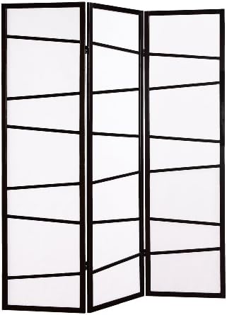 Roundhill Furniture 3-Panel Screen Room Divider, Black by RoundhillFurniture