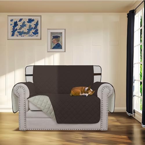 Easy-Going Reversible Couch Cover, Chair 30 in, Chocolate/Beige - Image 2