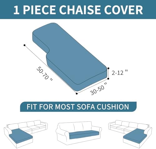 XINEAGE Stretch Chaise Cover for L Shaped Sofa Individual Sofa Slipcovers - Image 3
