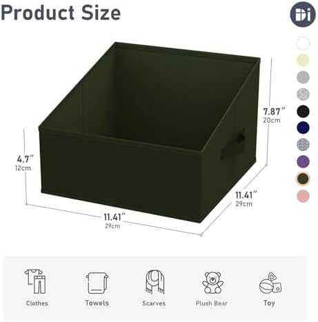 DIMJ Closet Storage Bins 10 Pack - Fabric Storage Baskets for Shelves, Collapsible Clothes Organizer with Handles, Trapezoid Shelf Organization Storage Cubes for Purse, Toys, Books, Towel, Clothes - Image 5