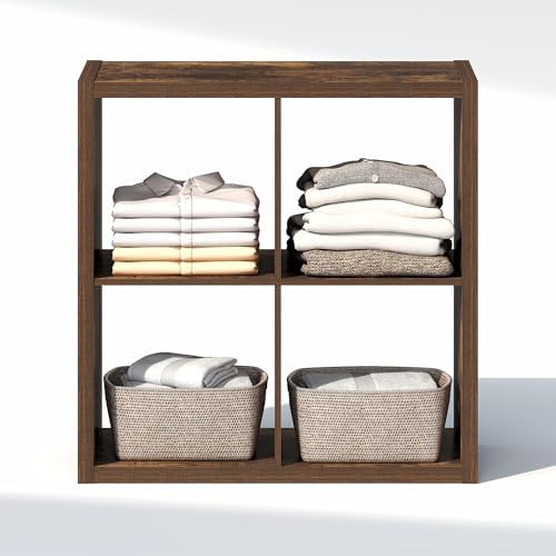 Furinno Cubic Extra Thick 4-Cube Closet Organizers and Storage, Amber Pine - Image 7