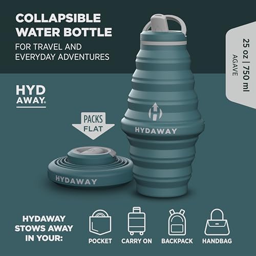 HYDAWAY 25oz Collapsible Water Bottle, Packable Leakproof for Travel - Image 2