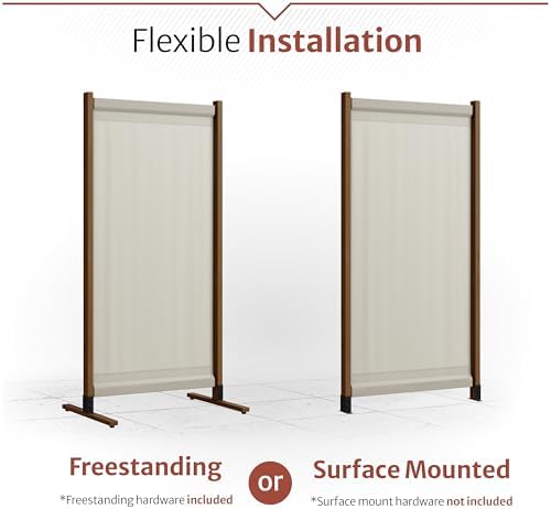 Enclo Fabric + Wood Freestanding/Surface Mounted Privacy Screen, Cedar Wood - Image 5