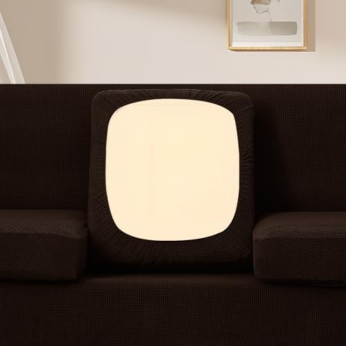 U-NICE HOME 3 Pieces Stretch Loveseat Couch Cover, Chocolate - Image 3