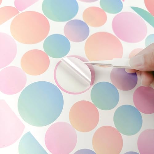 250 PCS Removable Boho Aesthetic Gradient Polka Dot Vinyl Wall Decals | 10 sheets peel & stick waterproof circle stickers for modern bedroom, living Room, office & playroom decor (1.2–2.6 in) - Image 4