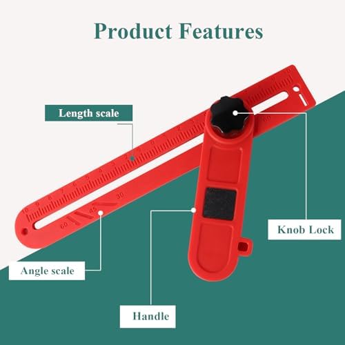 Scriber Marking Line Ruler，EVA Molding Trim Tool Kit, Adjustable Sliding T-Square Rulerwith Angle Adjustment Scale, Includes 1 Repair Paste，5 knivesand a Scrape Plate. - Image 3