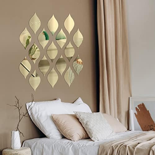 Amyhill 15 Pack Teardop Mirror Stickers Decor, Teardrop, Gold - Image 6