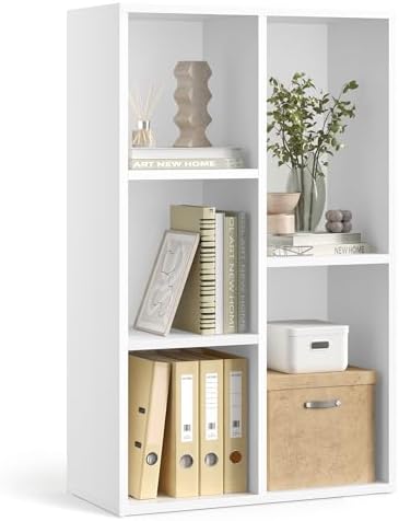 VASAGLE Bookshelf, 5 Cubes Storage Organizer, 19.7 x 9.5 x 31.5 Inches by Unknown