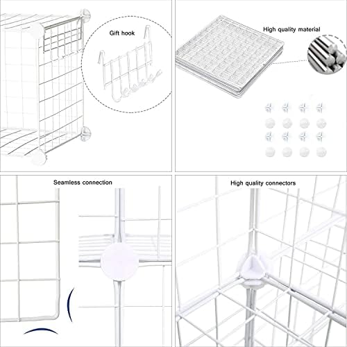 C&AHOME Wire Cube Storage, 8-Cube Organizer Metal C Grids Storage, White - Image 6