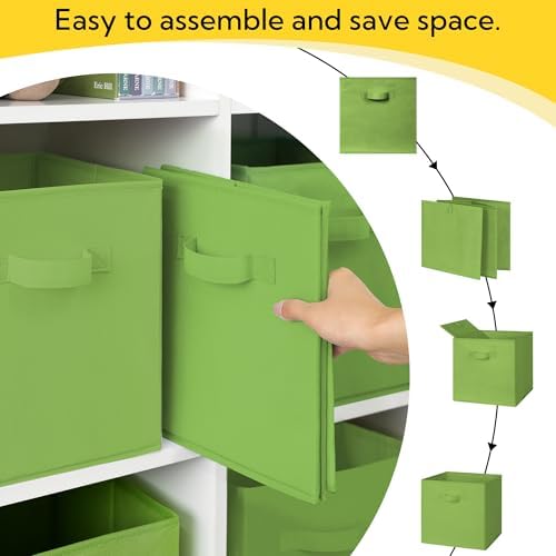 Cupic Cupid 6-Pack 11x11 Storage Cube Bins, Storage Organizer Bins, Green - Image 5
