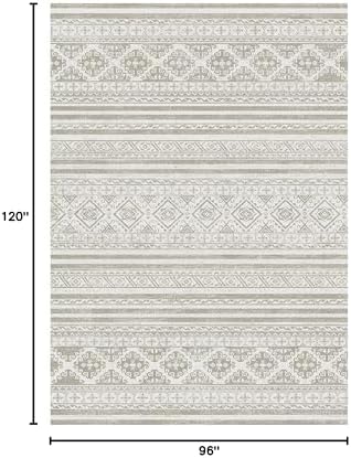 RUGSURE Washable Area Rugs 8' x 10' - 1/6 Thick - Moroccan-Inspired -Stain & Water Resistant Non-Slip - Resistant Rug for Living Room, Bedroom, Nursery, Pet & Child Friendly (Grey) - Image 2