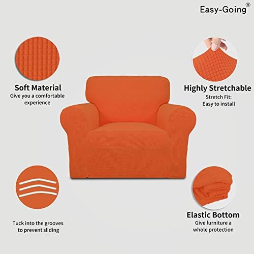 Easy-Going Stretch Chair Slipcover with Arm Washable Orange - Image 3