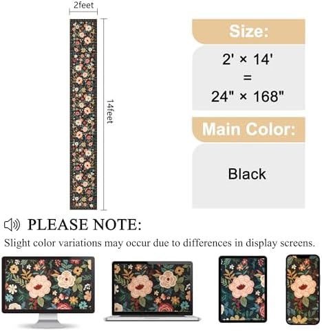 DUKINO 2x14 Runner Rug, Washable Long Kitchen Runner Rug Non Slip, Black - Image 2