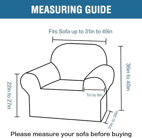 H.VERSAILTEX Stretch Velvet Armchair Cover Couch Covers 1 Cushion Chair Slipcover for Living Room Furniture Cover Crafted from Thick Comfy Rich Velour (Chair 31"-49", Camel) - Image 2