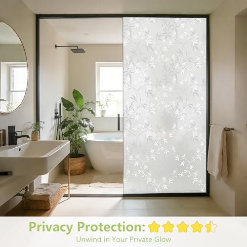 LEMON CLOUD Window Privacy Film, Frosted Glass Window Film, 45.2″ x 78.7″ - Image 4