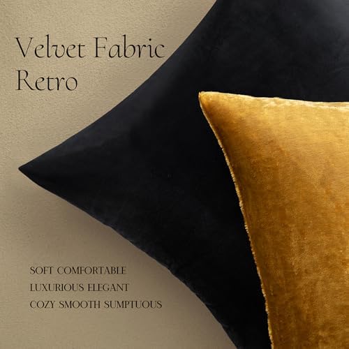 MIULEE Velvet Throw Pillow Covers 20x20 Inch Pack of 2 Dark Gold - Image 5