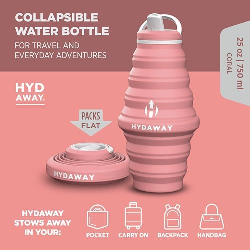 HYDAWAY 25oz Collapsible Water Bottle, Packable Leakproof for Travel - Image 2
