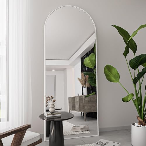 Full Length Mirror, 76''x34'' Full Floor Mirror with Stand, White Arched Wall Mirror with Aluminum Frame, Large Body Mirrors for Bedroom Living Room - Image 5