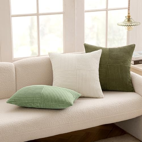 MIULEE Sage Green Decorative Throw Pillow Covers for Couch 18x18 Inch - Image 5