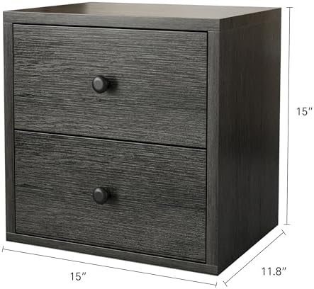 FUSUNBAO Magic DIY Cube Storage Organizer Stackable Cubes for Home Books Clothes Toy-Modular Cubby Storage System-Office Cubical-Bookcase Closet (French Oak,Drawer Cube) - Image 3