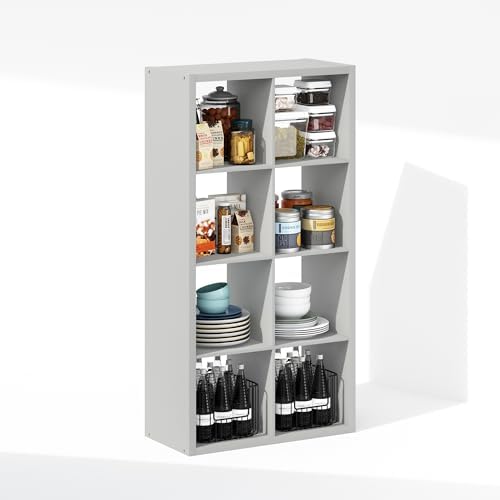 Furinno Cubic Extra Thick 8-Cube Closet Organizers and Storage, Light Grey - Image 5