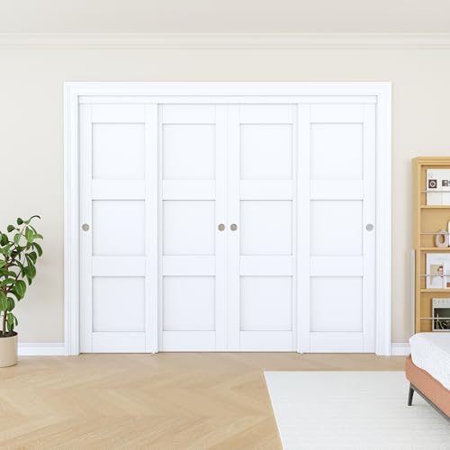 Sliding Closet Door 96"x80", 3 Panel Interior Closet Door, Need to Assemble - Image 2