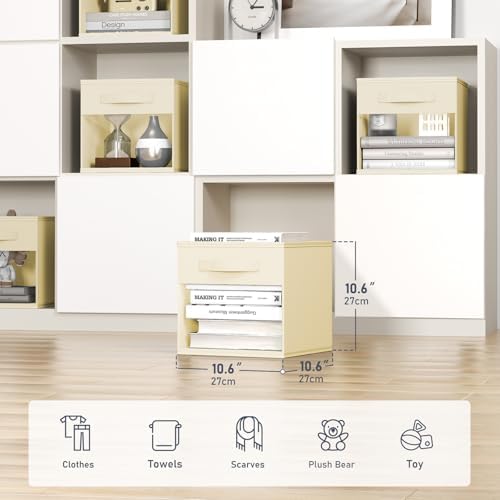 DIMJ Storage Cubes, Cube Storage Bin, 10 Pack Foldable Storage Cubes with Window, Closet Storage Bins with Handle, 11x 11 inch Storage Box for Clothes, Toys, Books - Image 2