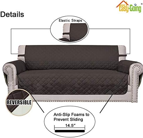 Easy-Going Reversible Couch Cover, 4 Seater Sofa, Chocolate/Ivory - Image 3
