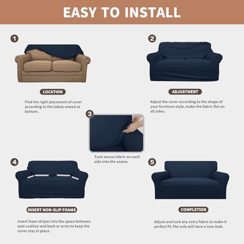 Easy-Going 100% Waterproof Oversized Loveseat Cover, Couch Cover for Sofa - Image 5