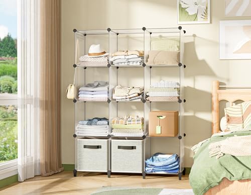 Closet Organizers and Storage, 12 Cube Storage Organizer, Transparent - Image 2