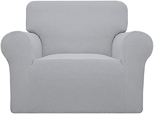 Easy-Going Stretch Oversized Chair Slipcover with Arm Washable Silver Gray by Easy-Going