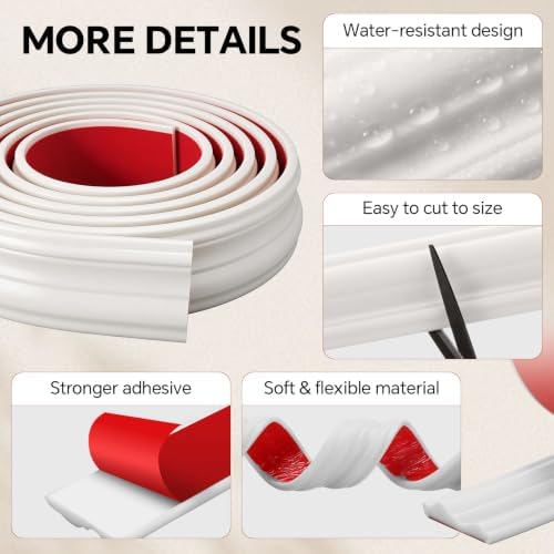 118 x 2.36 Inch Peel and Stick Molding Chair Rail Panel,White - Image 3