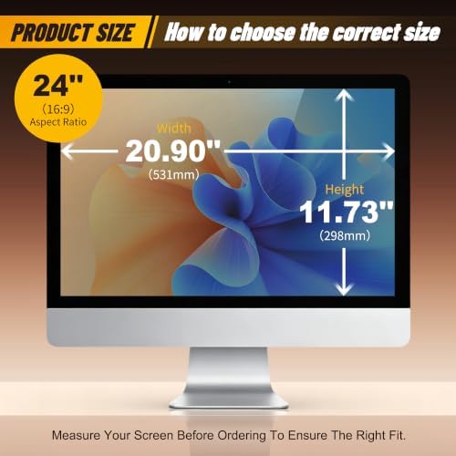 [2 Pack] 24 Inch Computer Monitor Privacy Screen, Blue Light Filter - Image 5