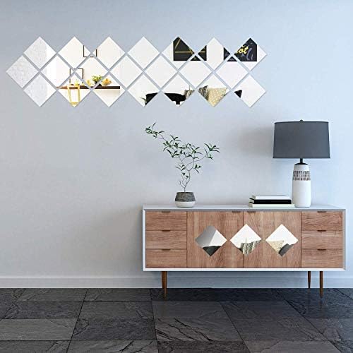 Removable Acrylic Mirror Setting Wall Sticker Decal DIY Modern Decoration for Home Living Room Bedroom Decor (15 pcs 20cmx20cm). - Image 3