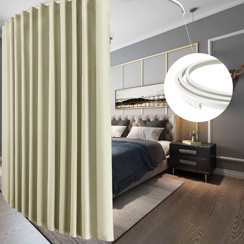 RYB HOME Room Divider Curtain with Flexible Silent Track for Living Room - Image 2