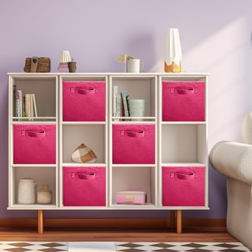 ShellKingdom Storage Bins, Foldable Fabric Storage Cubes And Cloth Organizer Drawer For Closet And Toys, 2 Pack (Fuchsia) - Image 2