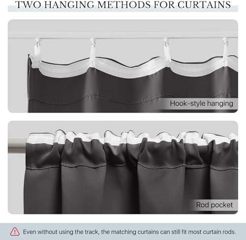 RYB HOME Room Divider Curtain Set with Ceiling Track, Privacy Proctect - Image 6