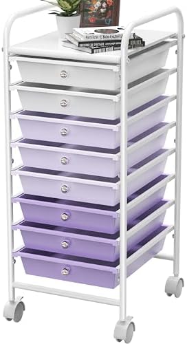 Simple Houseware 8 Drawers Rolling Utility Cart Art Craft Storage, Purple by SimpleHouseware