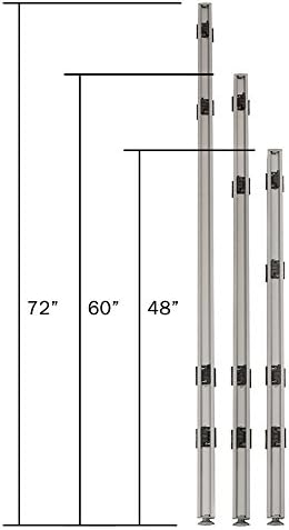 GOF 5ft / 60" H X-Post, Office Partition Connectors: L-Post, T-Post, X-Post, Wall Mount Intended to use Full Fabric or Partial Glass Series, Connector only - Image 5