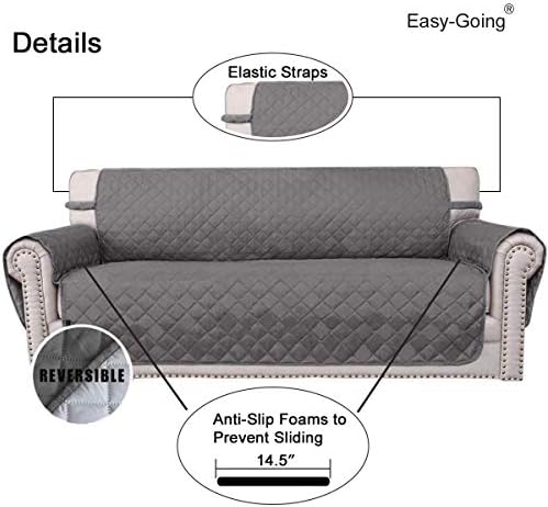 Easy-Going Reversible Couch Cover, 3 Cushion Sofa, X-Large, Gray/Light Gray - Image 3