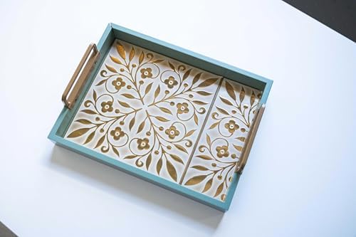 Main Street Peel and Stick Wallpaper Tiles, White & Gold Leaves, 24-Pack - Image 4