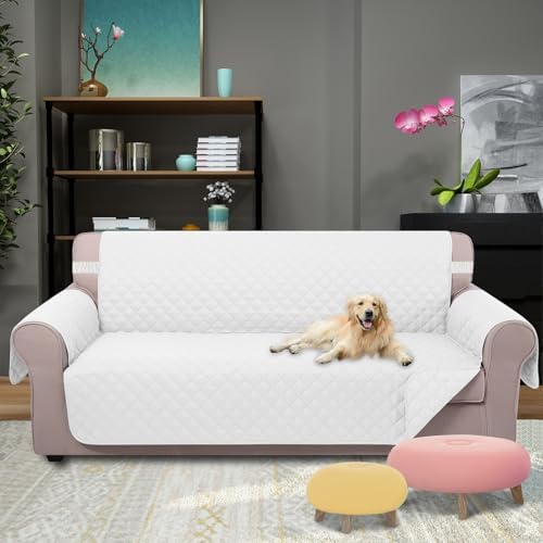 U-NICE HOME Reversible Sofa Cover Couch Cover for Dogs, White - Image 2